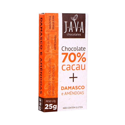 Chocolate 70% Cacau + Damasco e Amêndoas