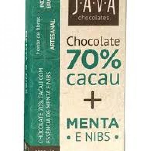 Chocolate 70% Cacau Com Nibs e Menta
